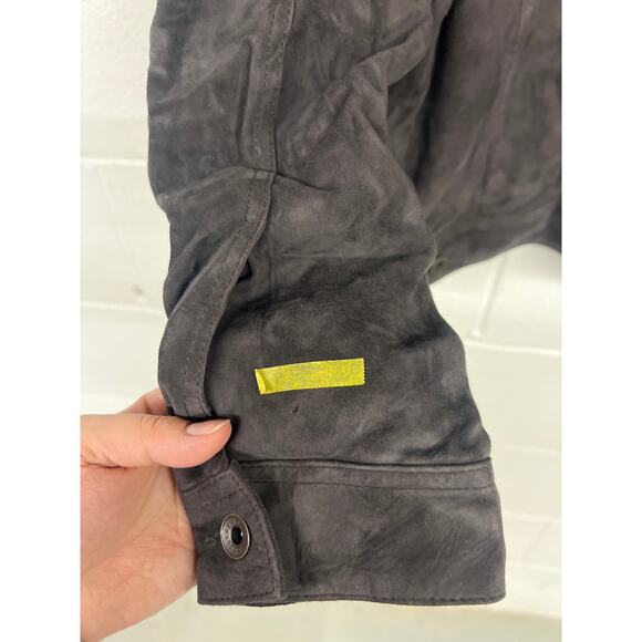 NEW John Varvatos EU 48 US 38 Licorice Brandon Suede Leather Trucker Jacket - Picture 6 of 8